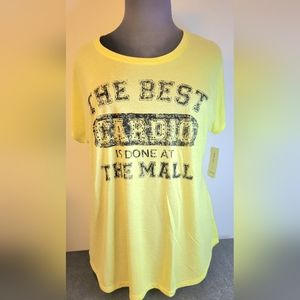 NWT Size 1x Style & Co. Lightweight Yellow Short Sleeve Shirt